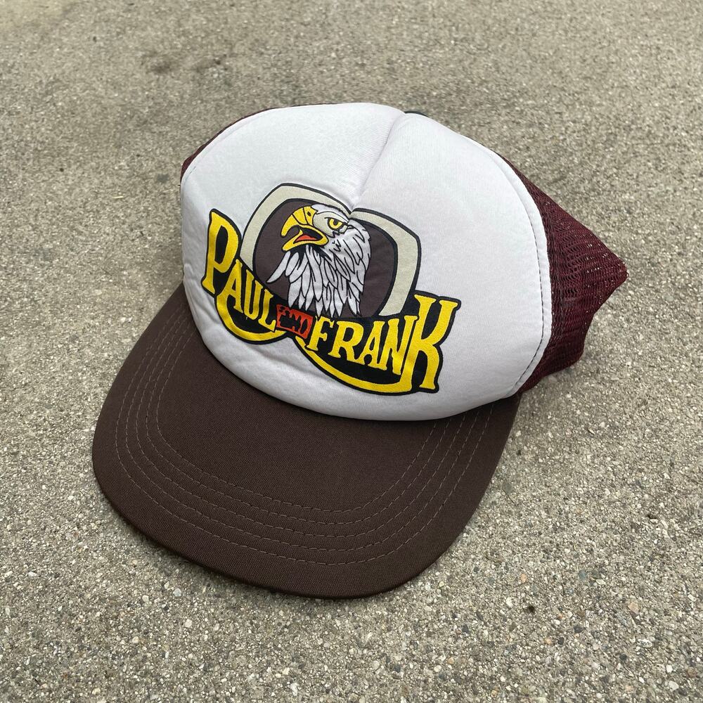 Vintage '03 Paul Frank Men's Rare Brown Trucker hat snap back